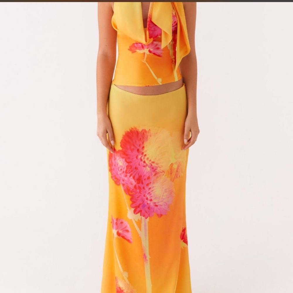 Peppermayo Floral Maxi two piece set  in Yellow and Pink